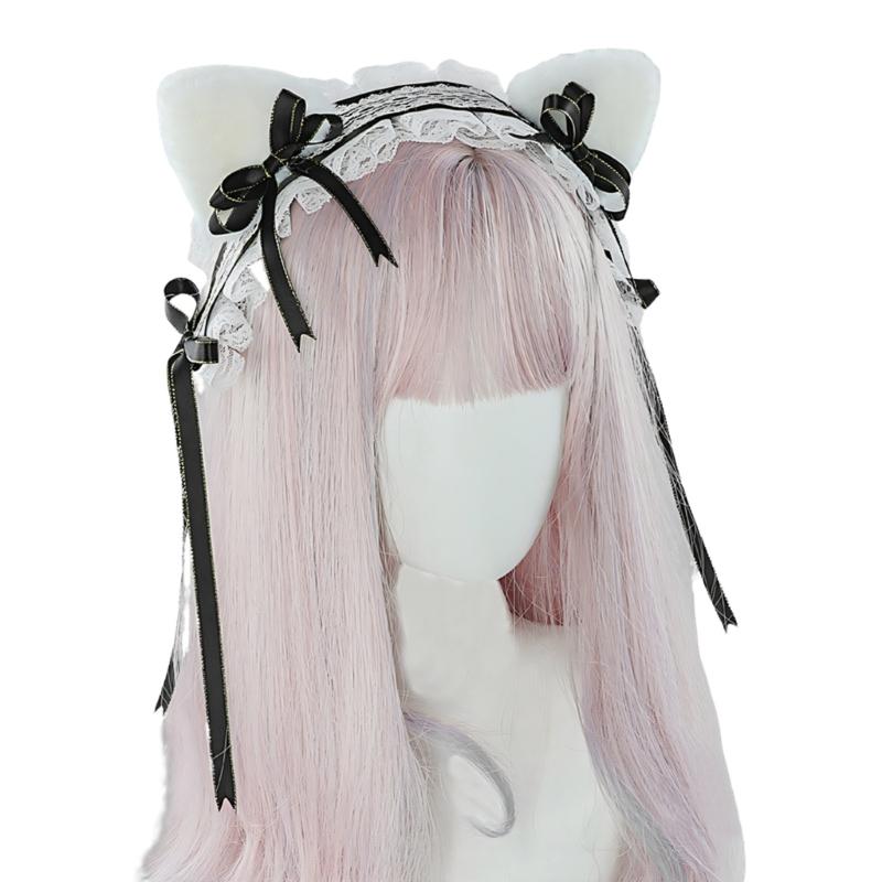 Anime Style Plush Animal Ear Hairpiece Cosplay headbands For Costume Halloween Gathering Soft Polyester Hair Decoration