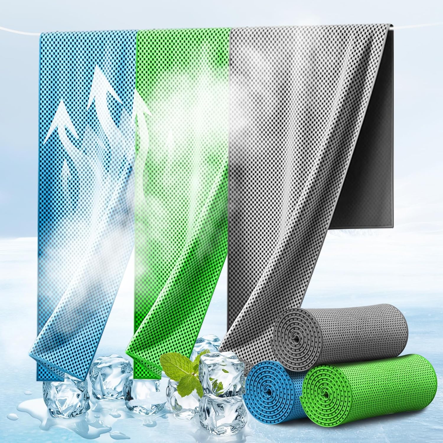 

Breame cooling towel quick-drying cool cold refreshing instant heatstroke prevention reusable ultra-absorbent UV cut lightweight 100 fiber used set 3.