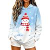 Damen Casual Langarm Weihnachtsdruck Pullover Hoodie