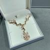Vintage Hot Brand Women's Necklace Luxury Jewelry For Women Designer Pendant Pure 925 Sterling Silver Rose Gold Flower Necklaces