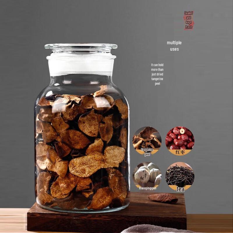 Matte Glass Storage Jar for Aged Tangerine Peel