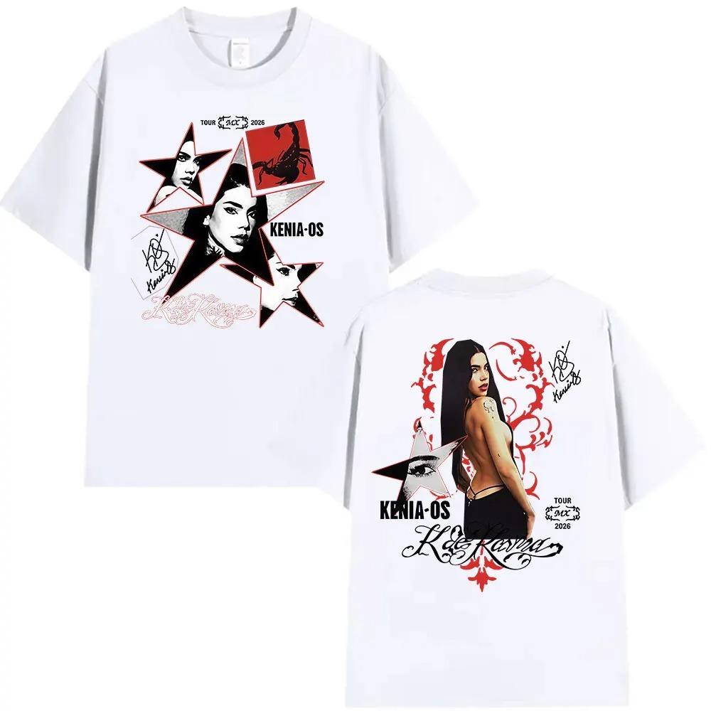 Singer Kenia Os K De Karma Tour 2026 Vintage Graphic T Shirts Men Women Gothic Hip Hop Pop Music Short Sleeve T-shirt Streetwear
