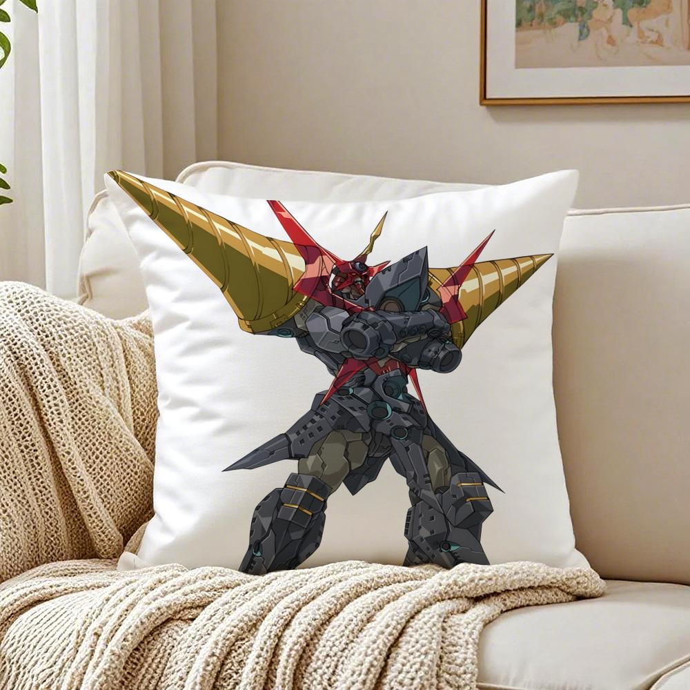 M-Mecha Anime Gurren Lagann Cushion Cover Pillowcase Anti-Dustmite Living Room Sofa Decor Cushion Room