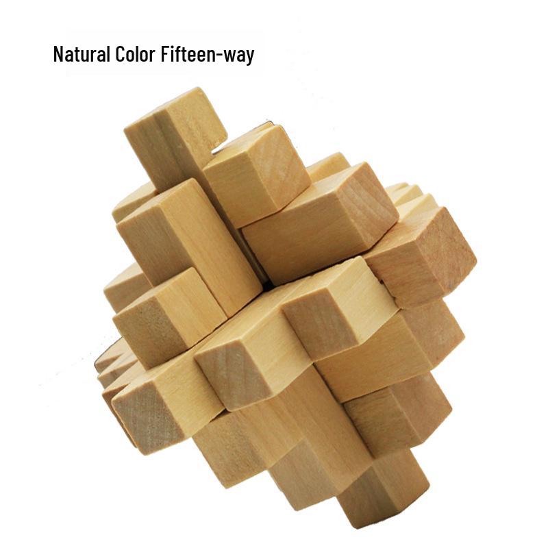 100-Piece Kongming Lock Wooden Puzzle Set for Kids and Adults