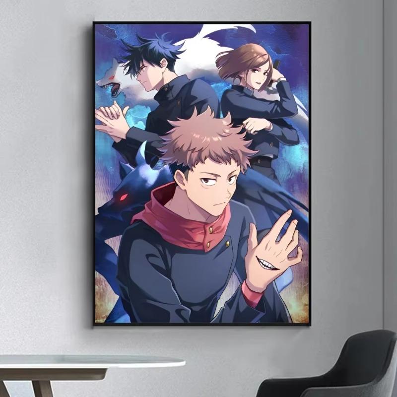 Jujutsu Kaisen Anime Poster Ausgefallenes Poster Wandaufkleber für Wohnzimmer Bar Vintage Dekorative Malerei Mittel