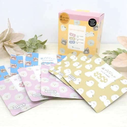 Assorted Animal-themed Eye Masks, 9 Masks Per Box [Bird, Cat, Dog], Open Eye Design (Lavender, White Tea, Flower Scents), Eye Care, Aromatherapy, Disp