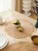 4pcs/set  Round Placemats Cotton Woven Placemat Heat-Resistant Non-Slip Washable Table Mats for Dining Table PVC Simple