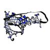 Venetian Halloween Half Face Mask Handmade Vintage Black Lace Metal Mask Hollowed-out Elastic Bands Masquerade Princess Mask