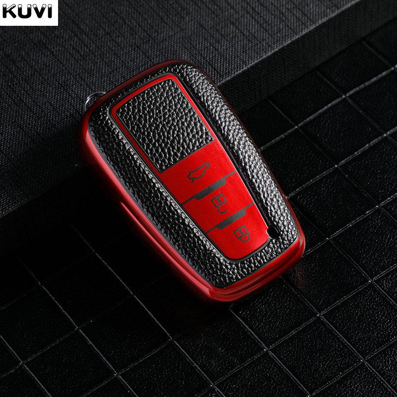 Leather Tpu Car Remote Key Case Cover Shell Fob For Toyota Corolla Prius Camry Chr C-Hr Rav4 Altis Land Cruiser Prado Keyless