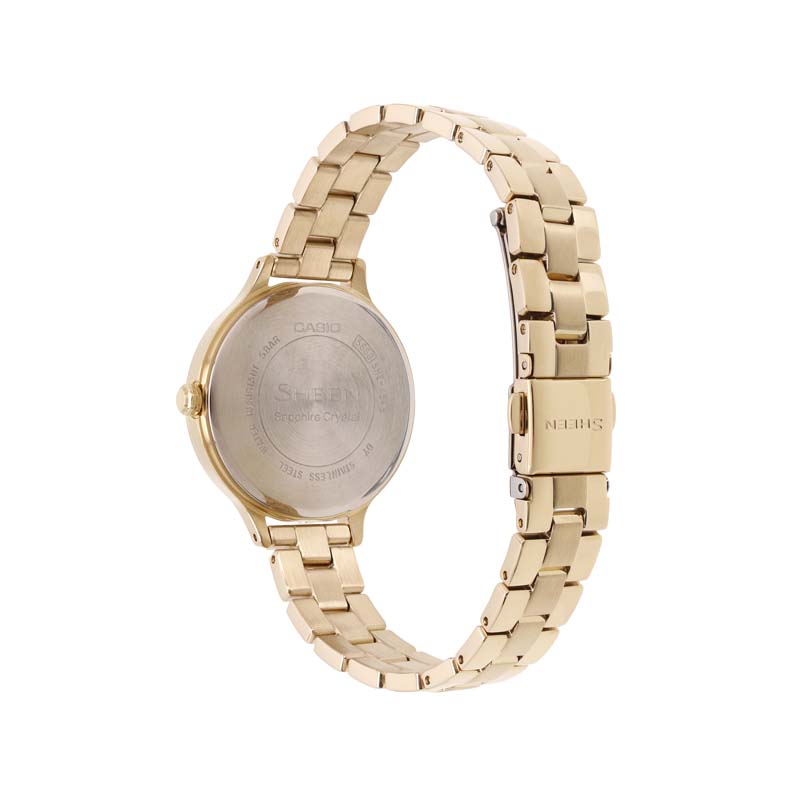 CASIO Women's SHEEN White Watch SHE-4545G-7AUPR-person