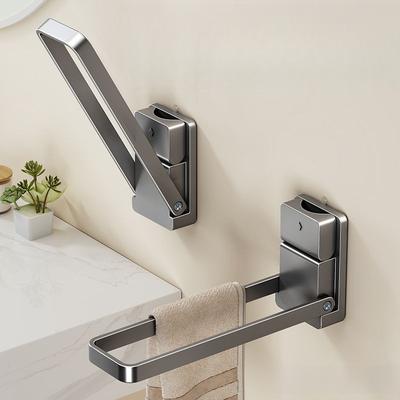 Foldable Towel Rack with a Suction Cup Bathroom Towel Holder No-Drill Towel Rack Towel Bar Self-Adhesive Bathroom Towel Rail