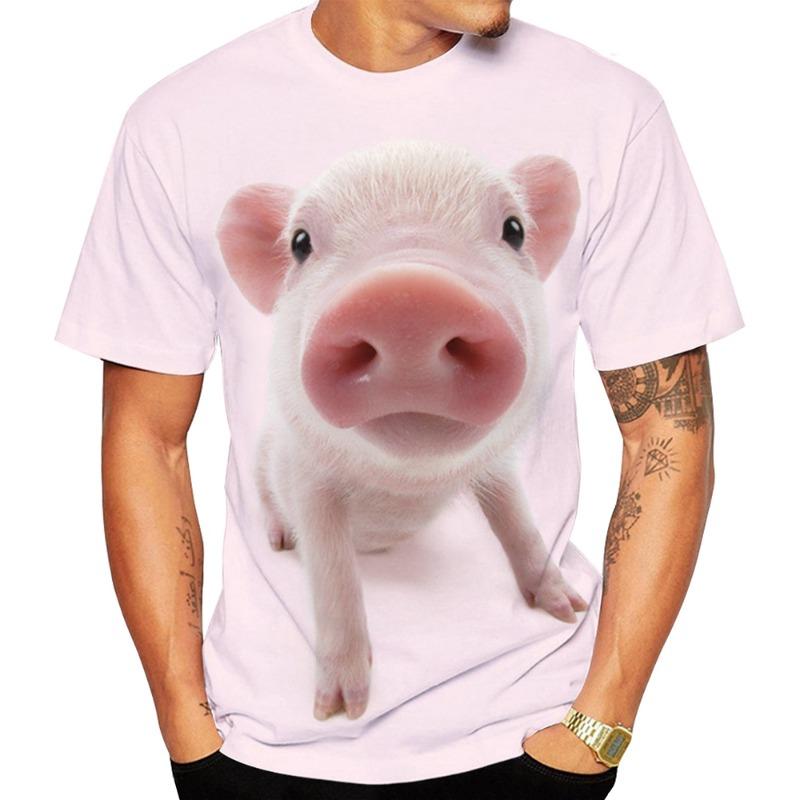 Popular 3D Art Design of Cute Pigs In Summer, Youthful Fashion Personality, Cute Popular T-shirt