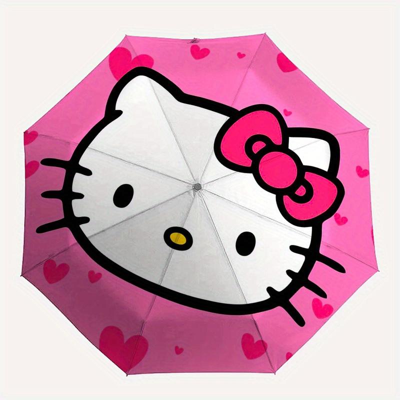 1pc Hello Kitty Pink Hearts Umbrella with Plastic Handle,Suitable for All Seasons Home Travel Outdoor UmbrellaSanlio465