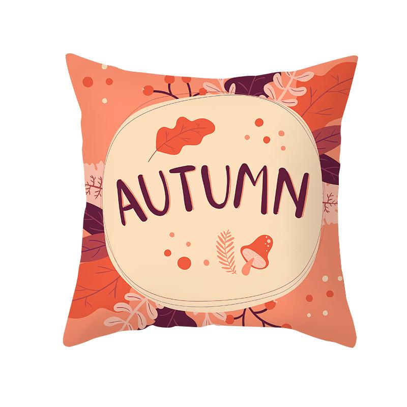 New Pumpkin Thanksgiving Pillow Cover Ins Nordic Peach Skin Printed Cushion Cushion Cover Home Products