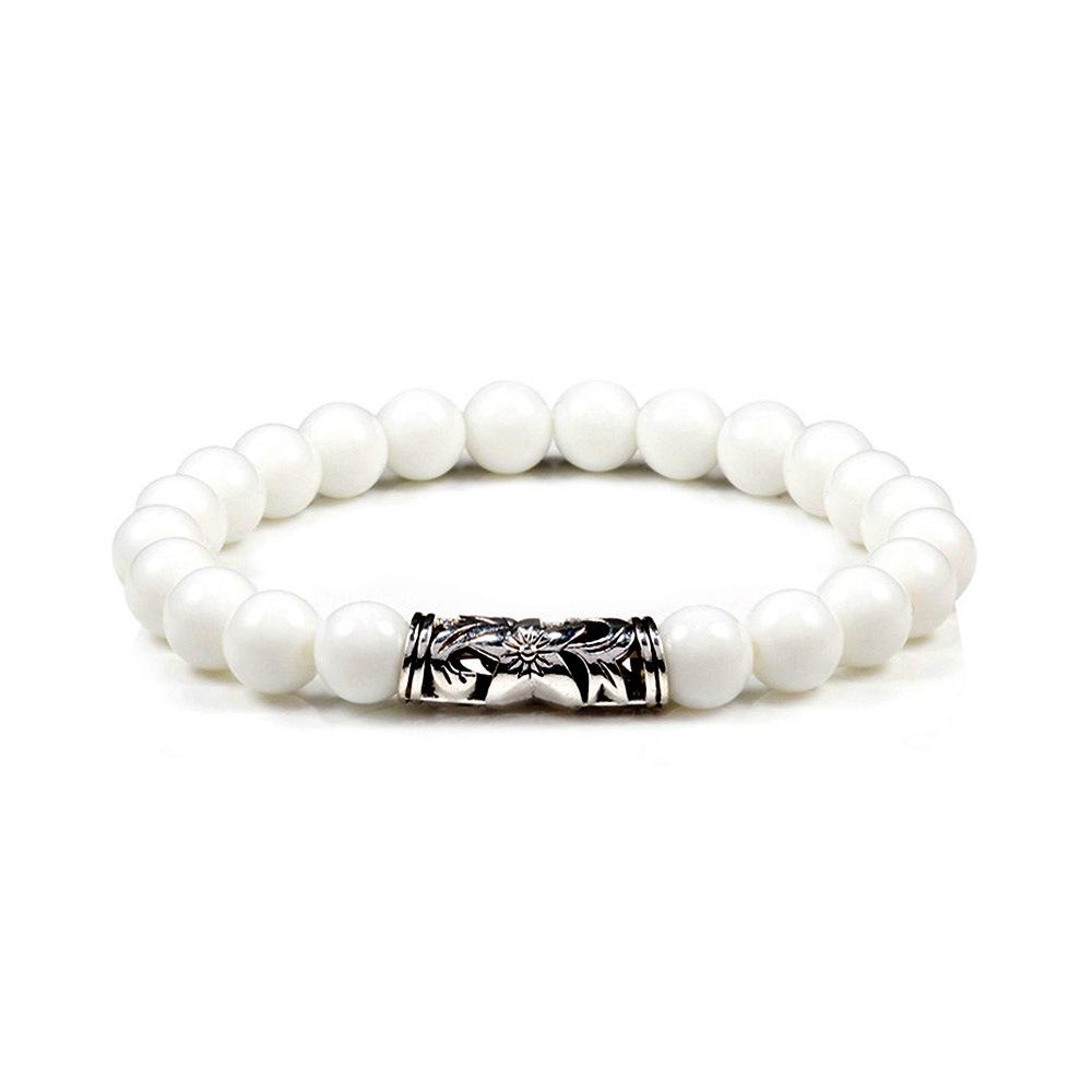 Herren Retro Obsidian Perlenarmband - Trendiges, Nischen-Design für Glück.