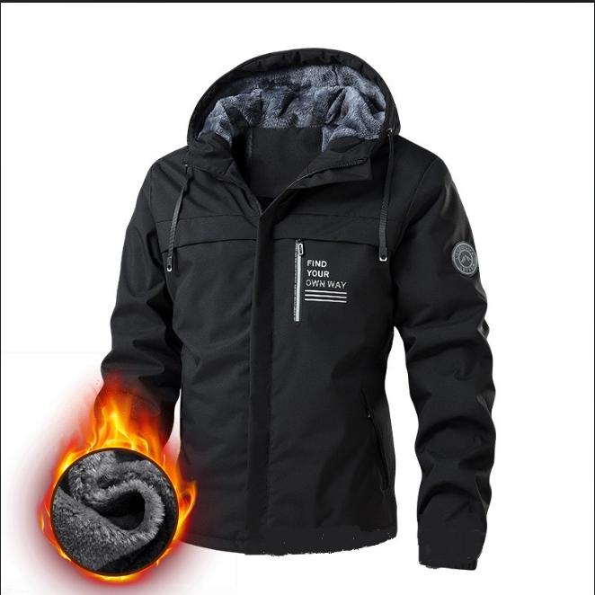 Autumn and Winter Men's Outdoor Velvet Jacket Men's Windbreaker Jacket Men's Assault Jacket