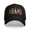 Miami S Sandwich Cap Unisex FittedBaseball Caps Hats Breathable Polyester Sun Hats Summer Cap