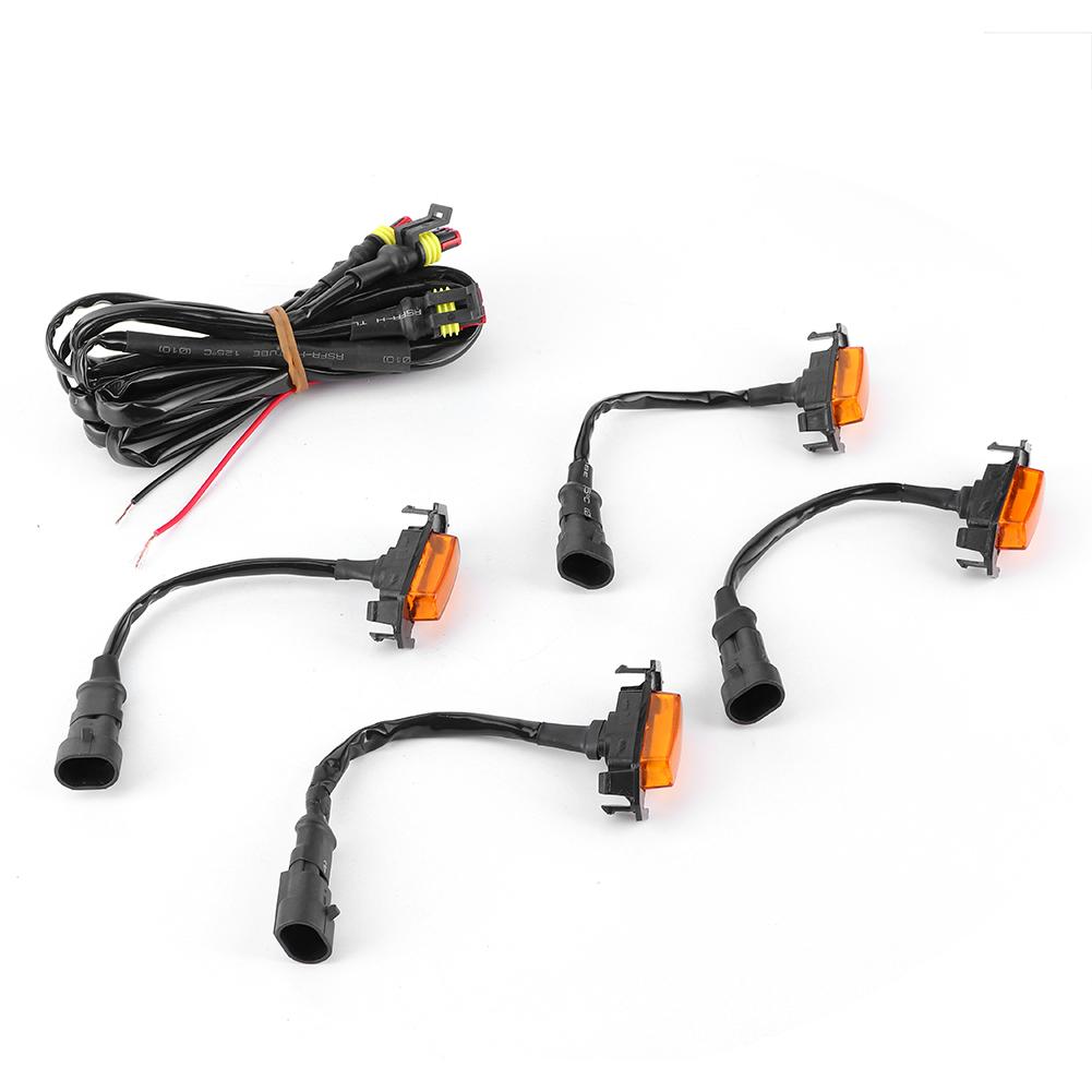 4pcs 12V Car LED Grille Light High Brightness Accessory Fit for Toyota Tacoma 2016‑2020Yellow Lens Yellow Light