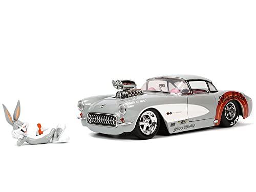 JADA TOYS 1/24 Scale Looney Tunes Chevrolet Corvette with Bugs Bunny Figure (32390) [Parallel Import]