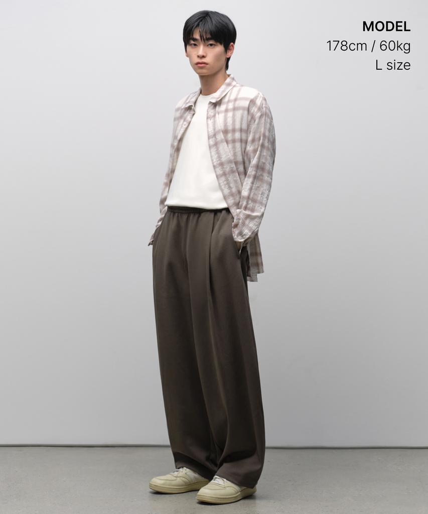 MUSINSA STANDARD Double Knit One-Tuck Wide Lounge Sweatpants [Brown]