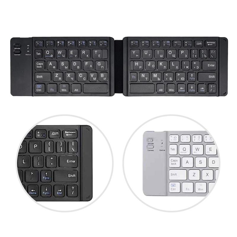 Jomaa Mini-Klapptastatur, wiederaufladbar, kabellose Bluetooth-Tastatur für iPad, Tablet, Telefon, tragbare faltbare Bluetooth-Tastatur
