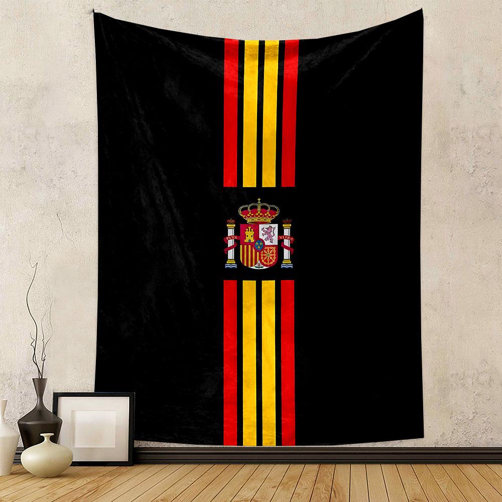Spanish Flag with Coat of Arms Design Patterned tapestry home decor, suitable for bedroom and living room, gift