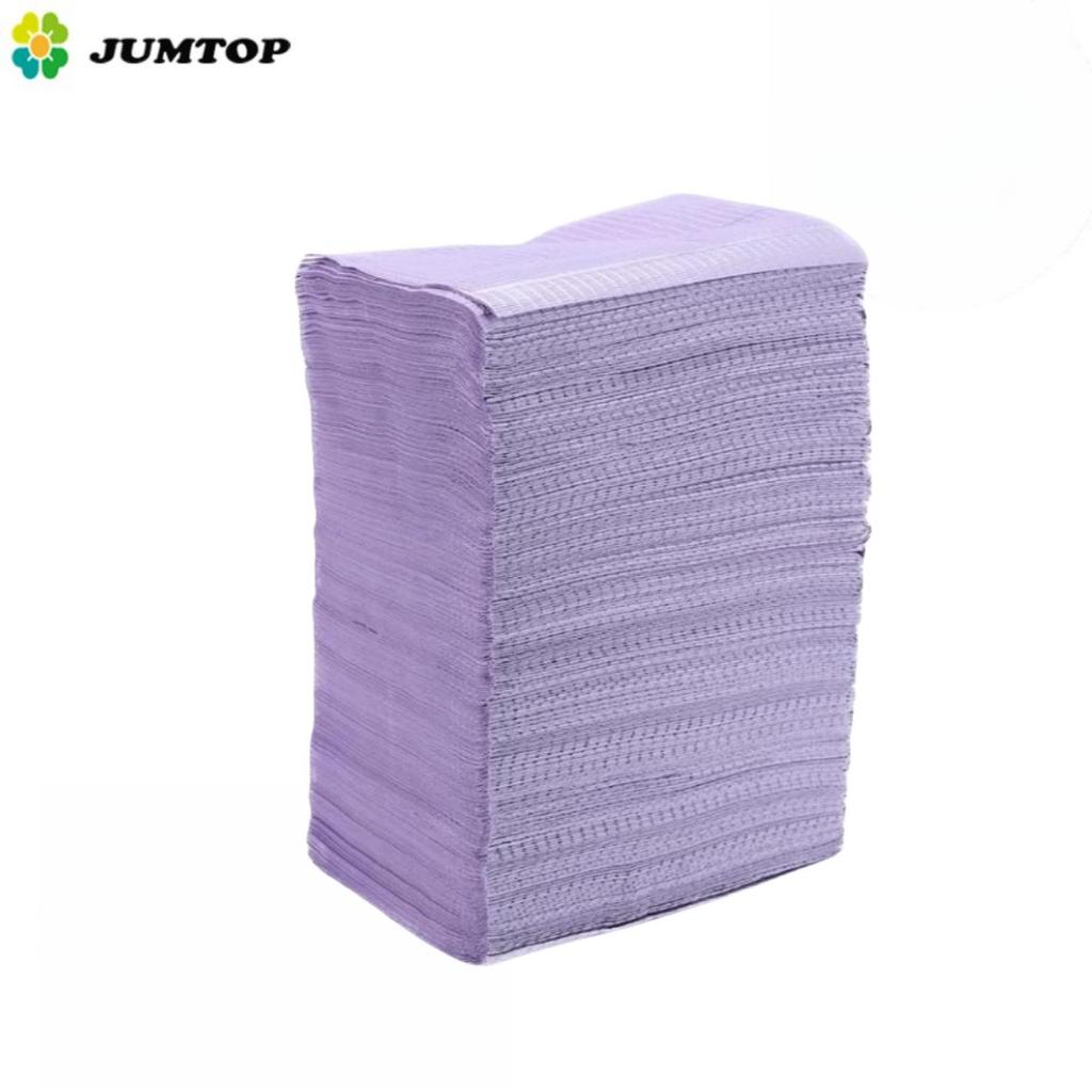 Lot de 125 bavoirs dentaires jetables en papier pour dentiste, écharpe pour tatouage, matériel dentaire, tampon de nettoyage, housses de table de tatouage