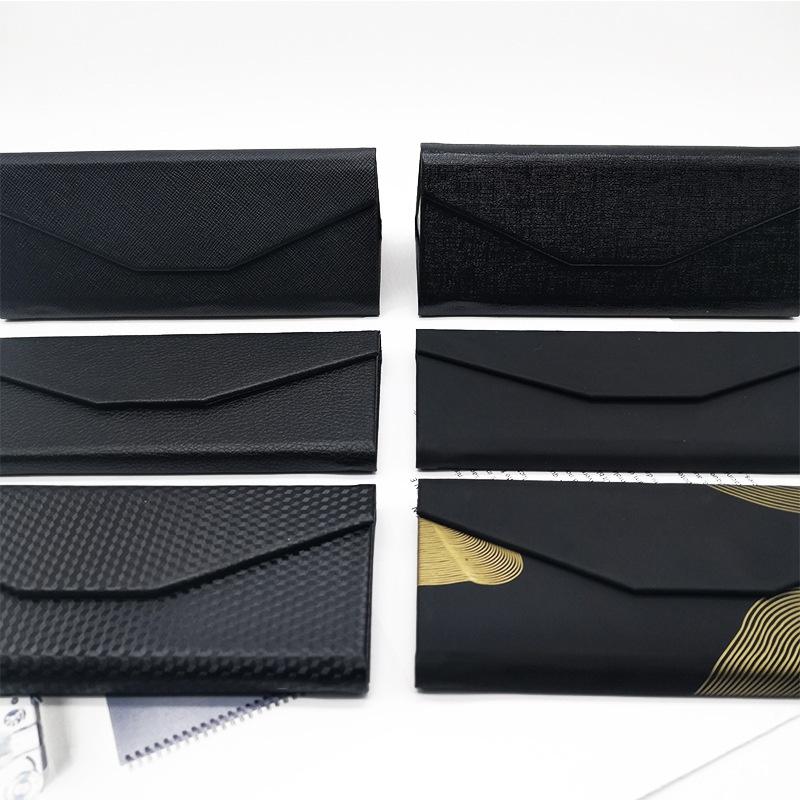 Foldable Eyeglass Case Triangle Glasses Box Waterproof Portable Black Folding Sun Glasses Box Eyeglasses Case