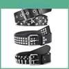 Decoration Hollow Belt Bullet Rivet Ladies Leather Studded Gift Mans Goth Rock Wild Adjustable Women Punk Black Belt