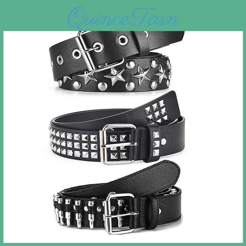 Decoration Hollow Belt Bullet Rivet Ladies Leather Studded Gift Mans Goth Rock Wild Adjustable Women Punk Black Belt