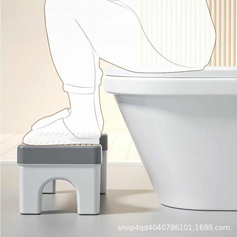 Sgabello da WC in Plastica PP per Adulti e Bambini, Poggiapiedi Antiscivolo per Bagno, Sgabello Gradino, Ausilio per il Sollievo da Emorroidi per Donne Incinte