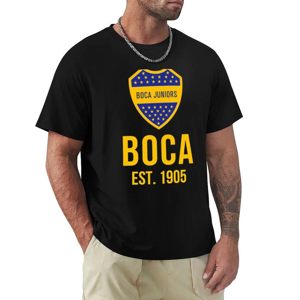 Boca Juniors T-Shirt Summer Top Vintage T Shirts Baggy Shirts Blue Archive Mens Vintage T Shirts