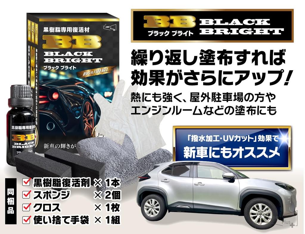 Coolth BB 2 Boxes 40ml Restoration Material for Black Resin Unpainted Resin Coating Agent Durable for Over 6 Months Deterioration Prevention Resin