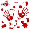 Kitchen Wall Decoration Halloween Blood Handprints/Footprints Stickers, Removable Decals, Spooky Waterproof Moisture-proof Sticker Window