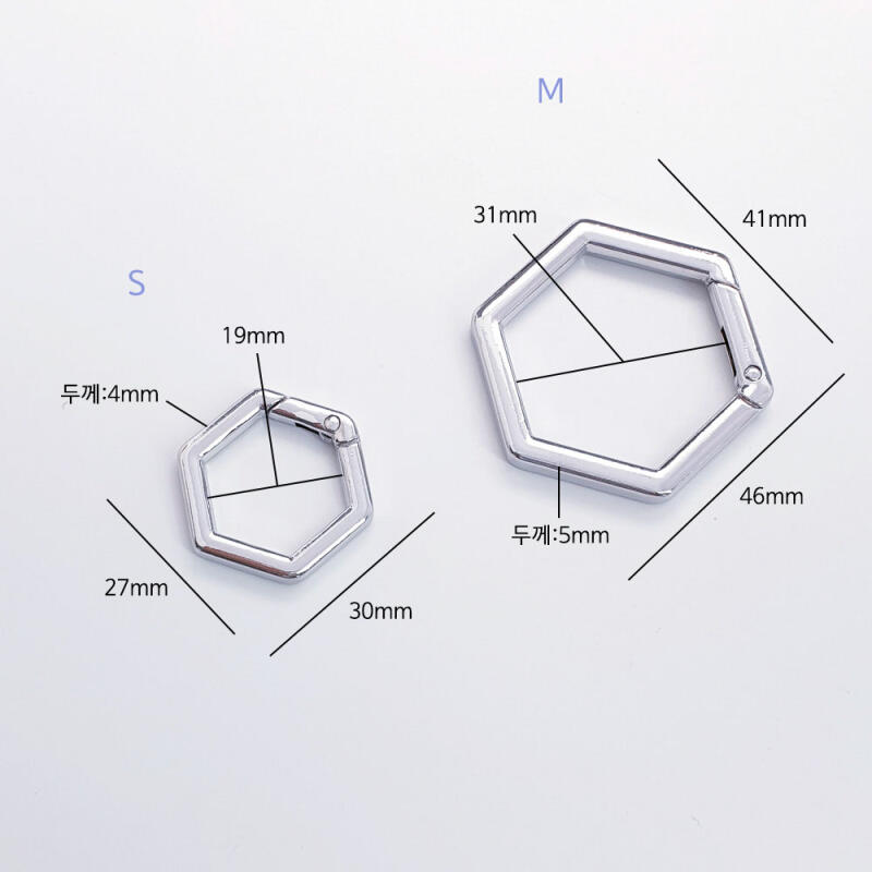 Metal Hexagon One-Touch Keyring Hook Key Holder Material Accessory