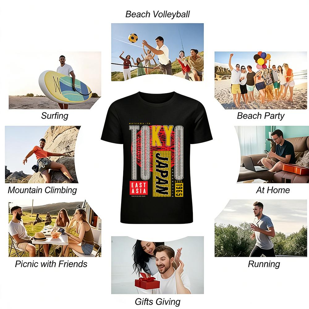 Tokyo Japan East Asia Vintage Print Casual Unisex T-Shirt Pure cotton T-shirt