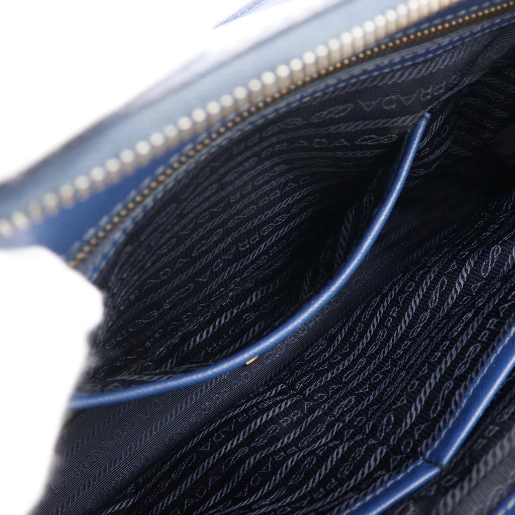 PRADA Galleria Tote Bag 2WAYShoulder Blue Safiano Women Used