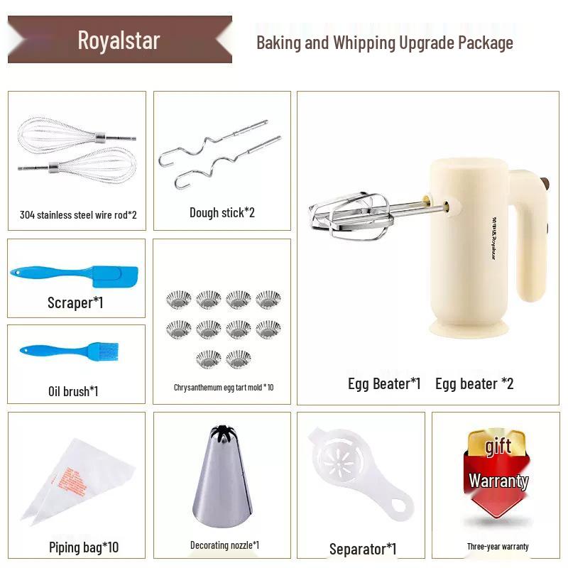 Rongshengda Electric Egg Beater & Whisk - Cake Mixer & Cream Whipping Machine