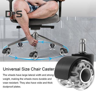 2 Zoll transparentes Bürostuhlrad, strapazierfähig, universell, leise, für Hartholzböden, Teppiche, Computer-/Gaming-Schreibtisch, Ersatz für Rollstuhlrollen
