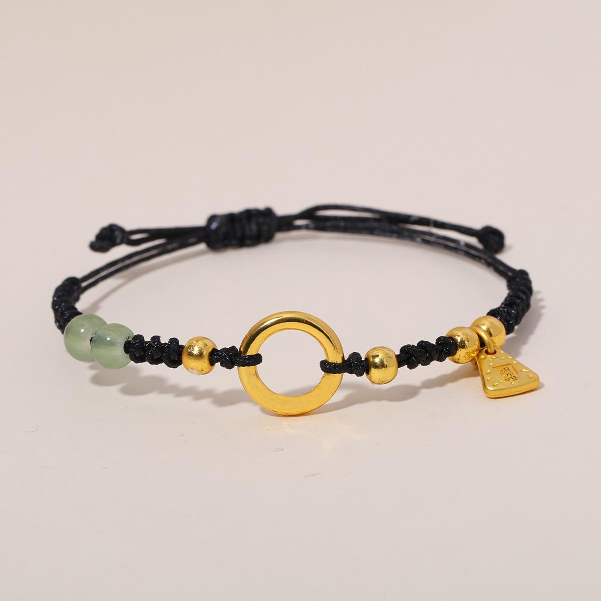 Year of the Rat Gold Pixiu Wealth Bracelet: Hand-Woven Red String for Men & Women