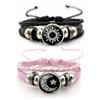 Three-layer Leather Bracelet Sun Moon Knitted Hand Chain Punk Bead Woven Bracelet  Gift