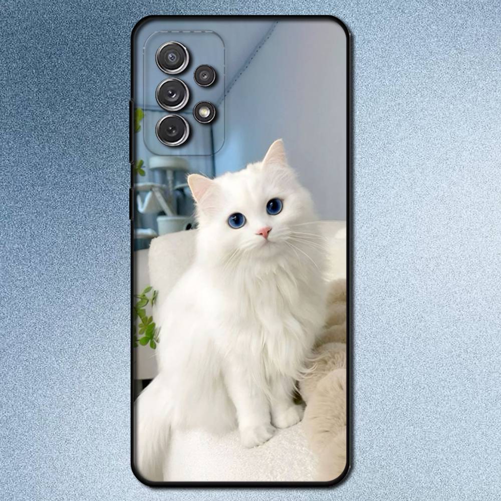 Lovely Cat Funny Phone Case For Samsung S25,S24,S21,S22,S23,S30,Ultra,S20,Plus,Fe,Lite,Note,10,9,5G Black Cover