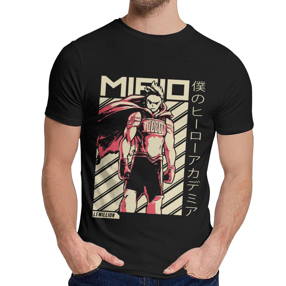 

Natural Cotton Mirio Togata Lemillion My Hero Academia Anime Tee Shirt Unisex Crazy Style High Quality O-neck Homme T Shirt XS чорний