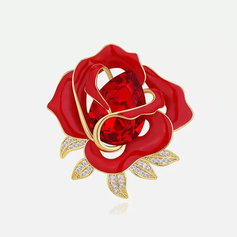 

Красная роза в китайском стиле, темпераментная женская брошь высокого класса, антибликовая булавка для костюма, пальто, универсальные аксессуары