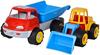 LKW Kipper with Excavator Toy Set, 29cm/36cm, Soft Rubber Tires, Sand Play Toys for Kids Ages 10 Months and Up