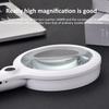 40/30/20X Rechargeable Handheld Illuminated Magnifier Portable Magnifying Glass with 3 Lighting Modes Magnifier for Reading