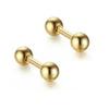 New Bean Smooth Round Ball Candy Color Unisex Titanium Steel Couple Earrings