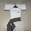 Miu Style 2026 Summer Striped Tie-Up Knit Vest with Cinched Waist