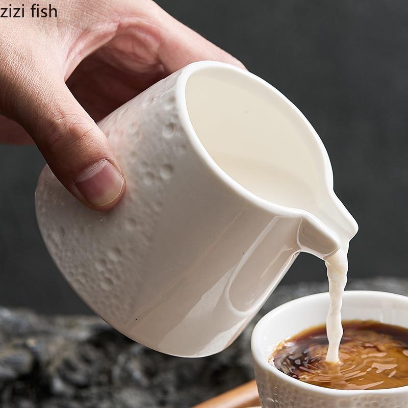 White Ceramic Milk Jug Coffeeware Coffee Milk Cup Western Steak Sauce Jug Sauce Cups Coffee Accessories Tool  Milk Pot Spice Cup