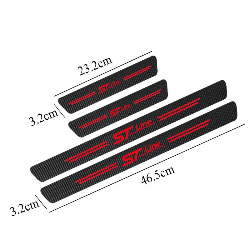 4pcs Carbon Fiber Car Door Sill Sticker For FordFor Ford Fiesta Mondeo Fusion Escape Edge Ecosport Focus MK2 MK3 MK4 KUGA